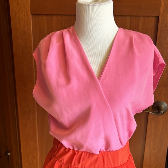 H &M Color-block pink and orange pockets Sz 8 - Picture 3 of 9
